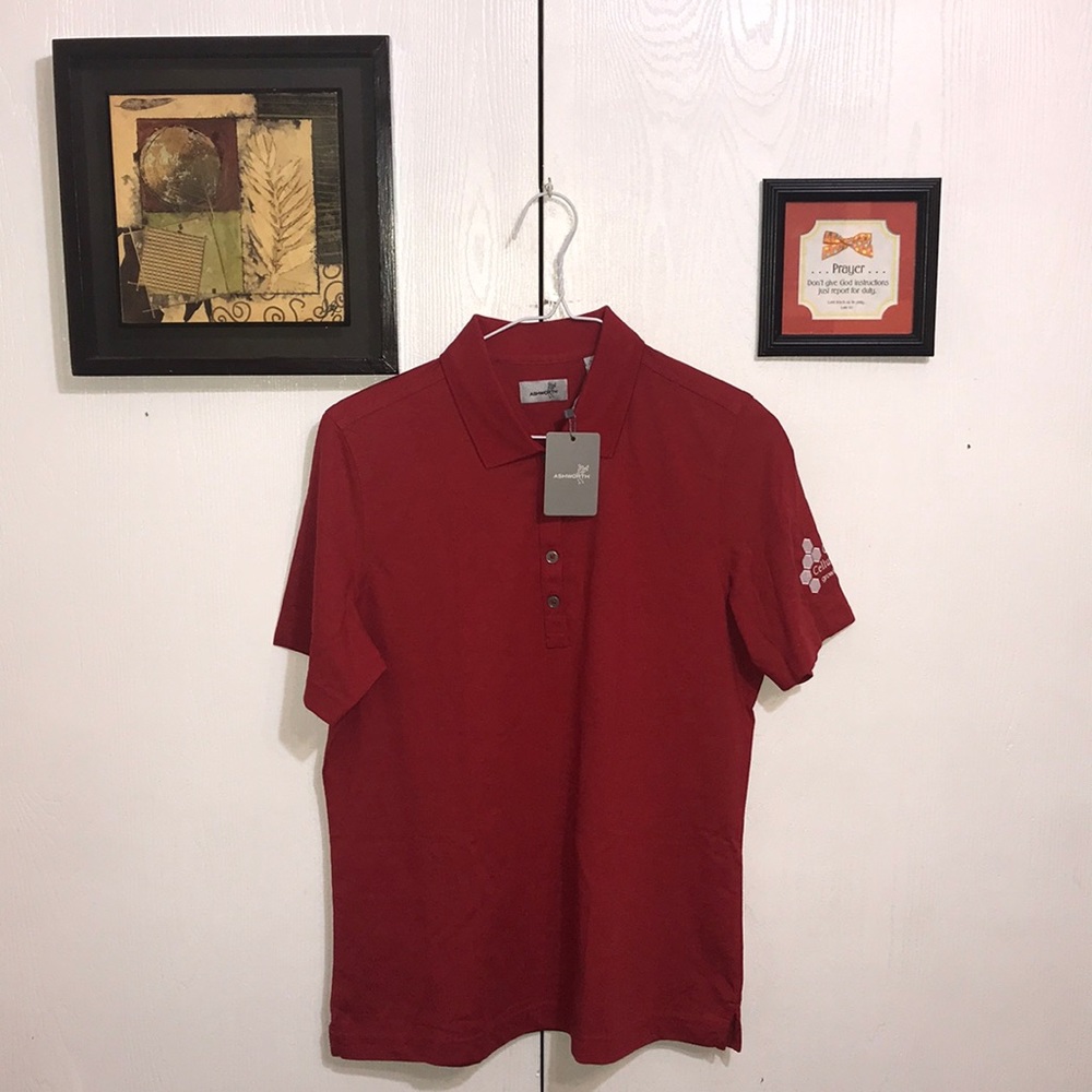 Ashworth Women’s Polo Shirt Medium Red Nice NWT